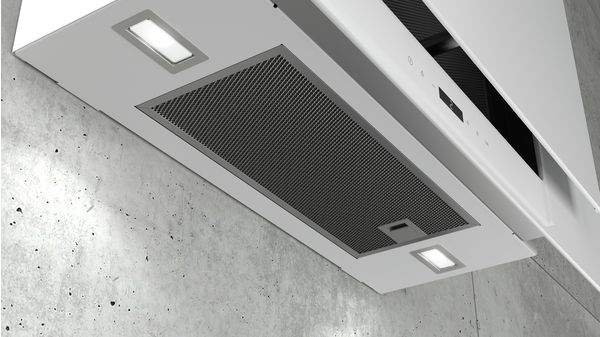 iQ500 Vägghängd köksfläkt 90 cm Klarglas med vitt tryck LC97FLP20 LC97FLP20-3