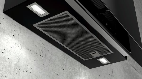 iQ500 Vägghängd köksfläkt 90 cm Klarglas med svart tryck, Svart LC97FLR61S LC97FLR61S-3