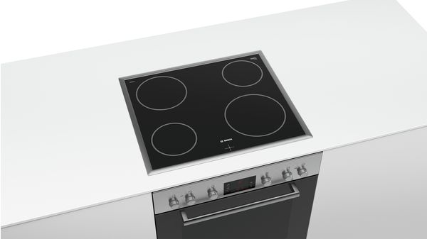 Series 4 Electric hob 60 cm control panel on the cooker, Black, surface mount with frame NKE645GA1C NKE645GA1C-4