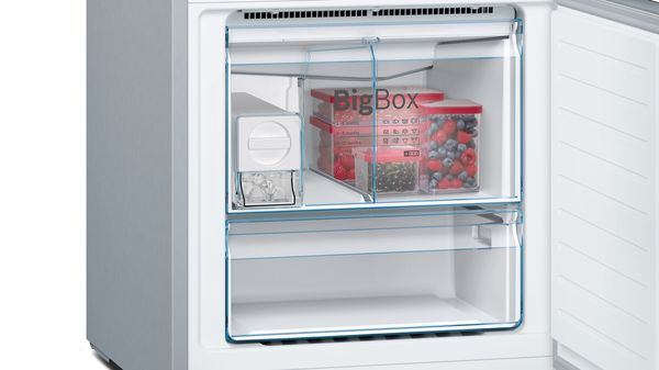 Serie | 6 free-standing fridge-freezer with freezer at bottom, glass door 193 x 70 cm Black KGN56LB40I KGN56LB40I-3