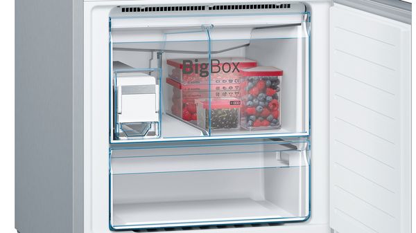 Serie | 6 Free-standing fridge-freezer with freezer at bottom, glass door Black, 70 cm KGN56LB40O KGN56LB40O-6