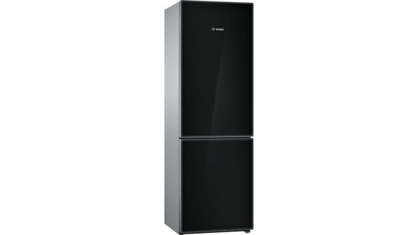 800 Series Free-standing fridge-freezer with freezer at bottom, glass door 23.5'' Black B10CB80NVB B10CB80NVB-1