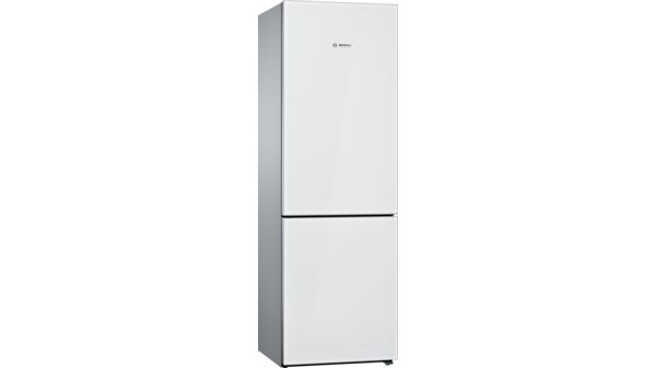 800 Series Free-standing fridge-freezer with freezer at bottom, glass door 23.5'' White B10CB80NVW B10CB80NVW-8