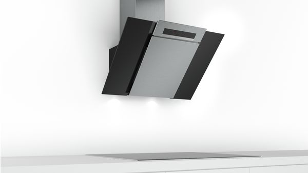 Serie | 4 Wall-mounted cooker hood 80 cm clear glass black printed DWK87BM60B DWK87BM60B-4