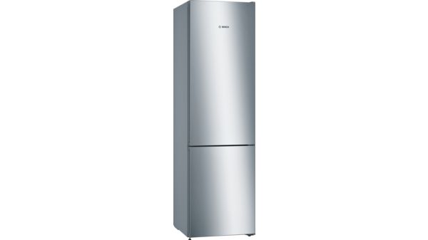 Serie 4 Szabadonálló, alulfagyasztós hűtő-fagyasztó kombináció 203 x 60 cm Szálcsiszolt acél színű KGN39VLEB KGN39VLEB-1