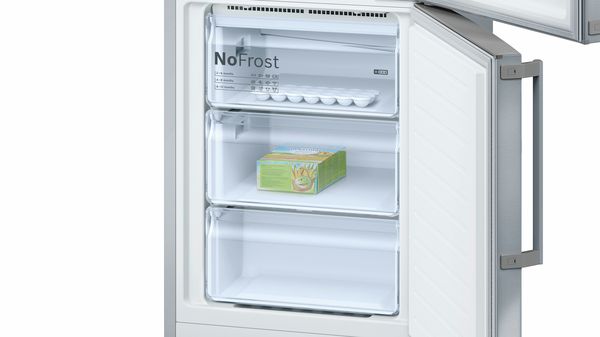 Serie | 4 Samostojeći hladnjak sa zamrzivačem na dnu 203 x 60 cm Nehrđajući čelik (s premazom protiv otisaka prstiju) KGN39XI46 KGN39XI46-4