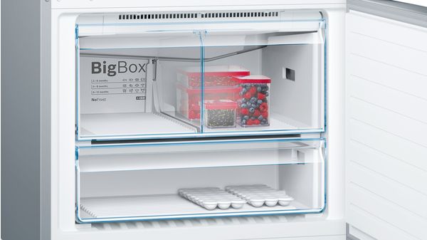 Series 6 free-standing fridge-freezer with freezer at bottom 186 x 86 cm Stainless steel (with anti-fingerprint) KGN86AI31L KGN86AI31L-6