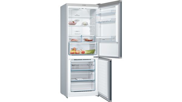 Serie | 4 free-standing fridge-freezer with freezer at bottom 186 x 70 cm مظهر الفولاذ المقاوم للصدأ KGN46XL3E8 KGN46XL3E8-2