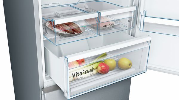 Serie | 4 free-standing fridge-freezer with freezer at bottom 186 x 70 cm مظهر الفولاذ المقاوم للصدأ KGN46XL3E8 KGN46XL3E8-5