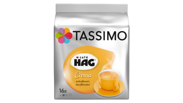 Koffie Tassimo T-Discs: Cafe Häg Crema Caffeinevrij Inhoud: 16 T-Discs 00574792 00574792-1