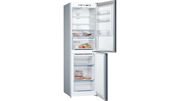Series 4 Free-standing fridge-freezer with freezer at bottom 186 x 60 cm Stainless steel look KGN34VL35G KGN34VL35G-2