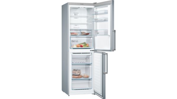 Serie | 4 Free-standing fridge-freezer with freezer at bottom 186 x 60 cm Inox-look KGN34XL35G KGN34XL35G-1