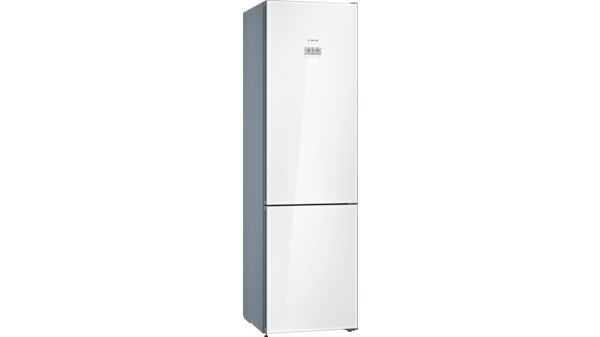 Serie | 8 free-standing fridge-freezer with freezer at bottom, glass door 203 x 60 cm Wit KGF39SW45 KGF39SW45-1