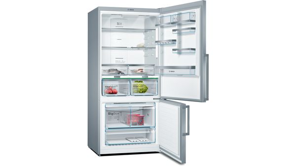Series 6 free-standing fridge-freezer with freezer at bottom 186 x 86 cm Stainless steel (with anti-fingerprint) KGN86AI31L KGN86AI31L-2
