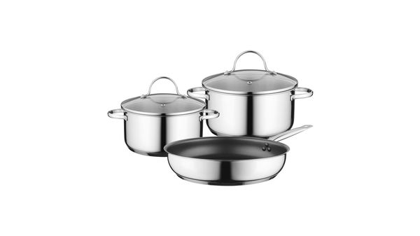 Set of 2 pots and 1 pan Ideal for Bosch induction hobs 17004033 17004033-1