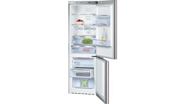 Series 8 Free-standing fridge-freezer with freezer at bottom, glass door 185 x 60 cm Red KGN36SR31 KGN36SR31-2