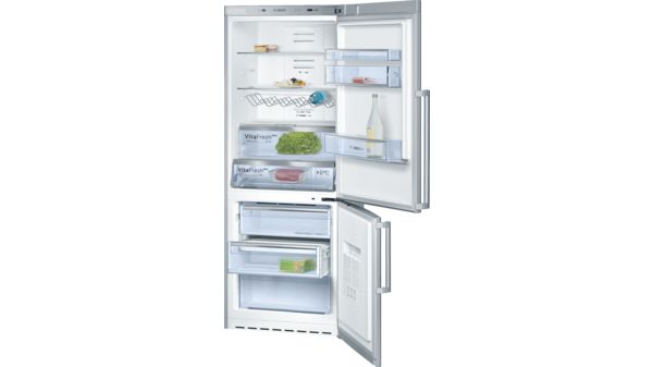 Serie | 6 Szabadonálló, alulfagyasztós hűtő-fagyasztó kombináció Inox - könnyű tisztítás KGN46AI22 KGN46AI22-1