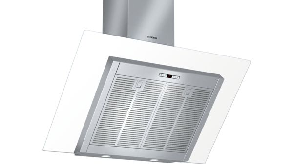 Wall-mounted cooker hood 90 cm clear glass white printed DWK09E820B DWK09E820B-1