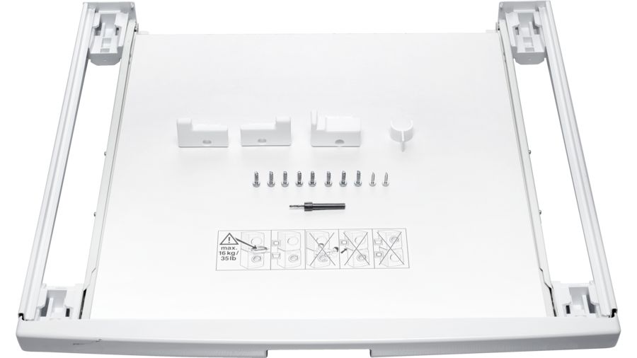 Kit Bosch Wtz11400 bandeja color blanco secadora accesorio para lavadora con mesa de 00574010 juego es balay apilamiento balda pieza y montaje en
