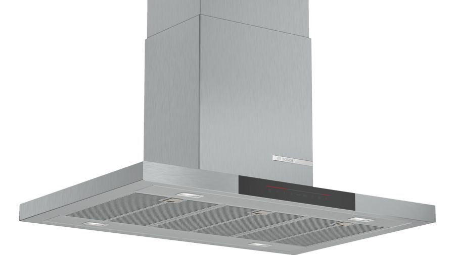 Campana Bosch Dib97jp50 146 w decorativa 718 m³h 5 potencias 90 cm isla techo inoxidable motor ecosilence clase serie 6 m3h 900 718m3h 444 89.8 690 90cm